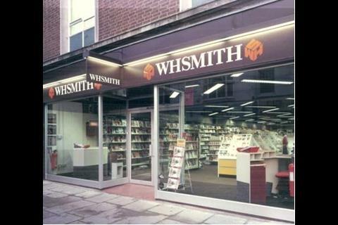 WHSmith 1973 brown and orange branding